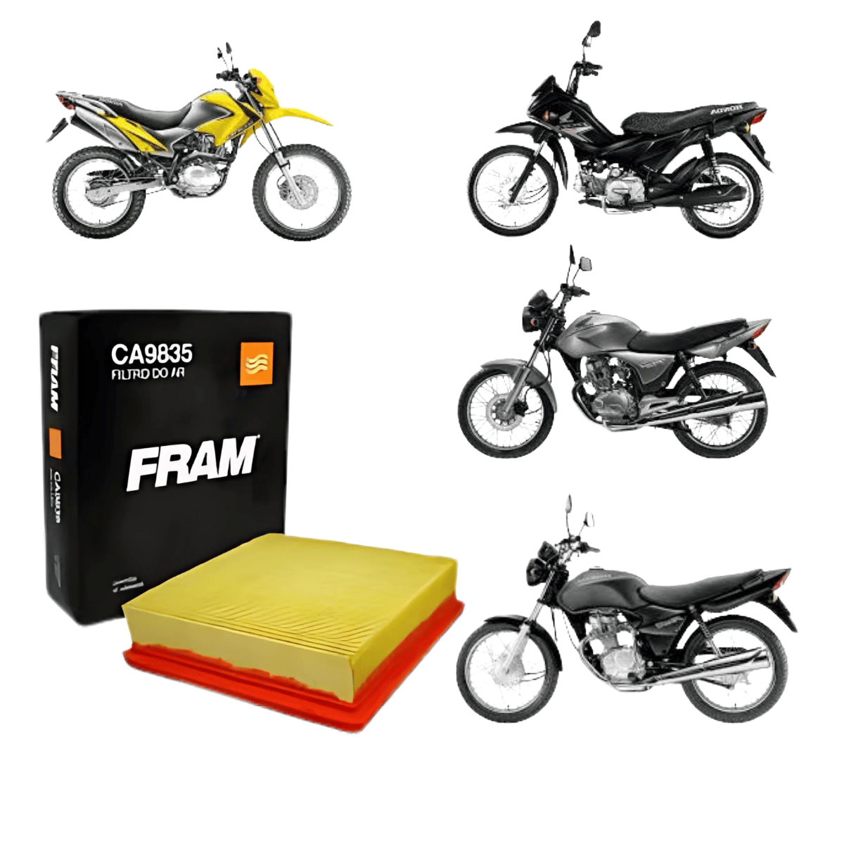 Filtro Ar Honda CG125 CG150 Bros Titan Start - CA9835 Fram
