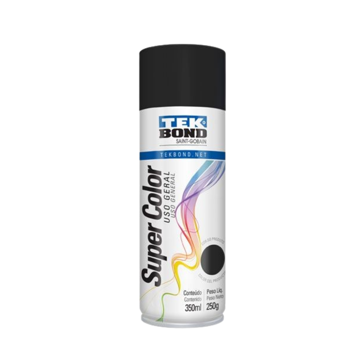 Tinta Spray Aerossol Preto Fosco - Tekbond