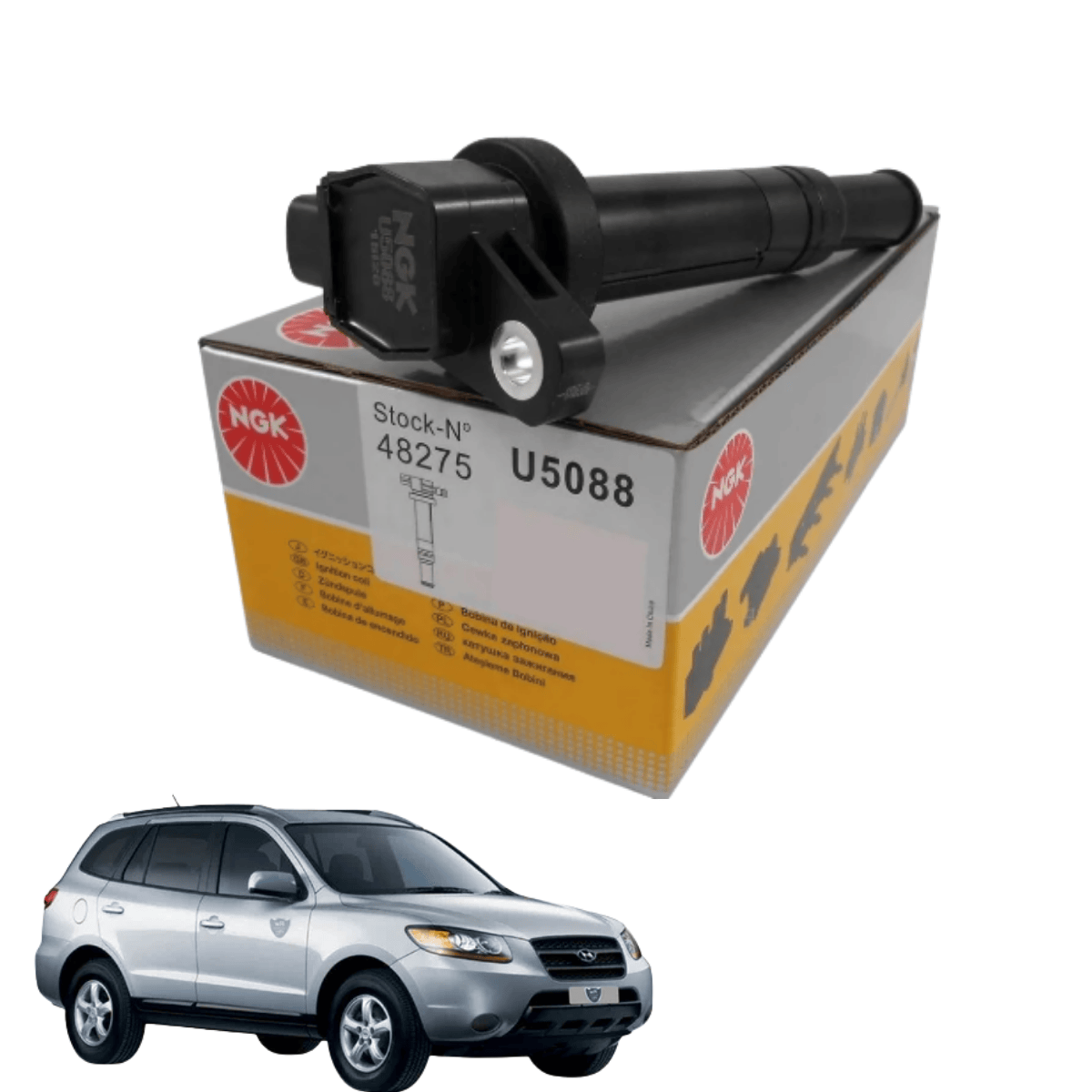 Bobina de Ignição Hyundai Santa Fe 2.7 V6 - NGK U5088