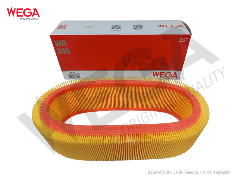 Filtro de ar do Motor Renault Logan Sandero Symbol -  WR245 Wega
