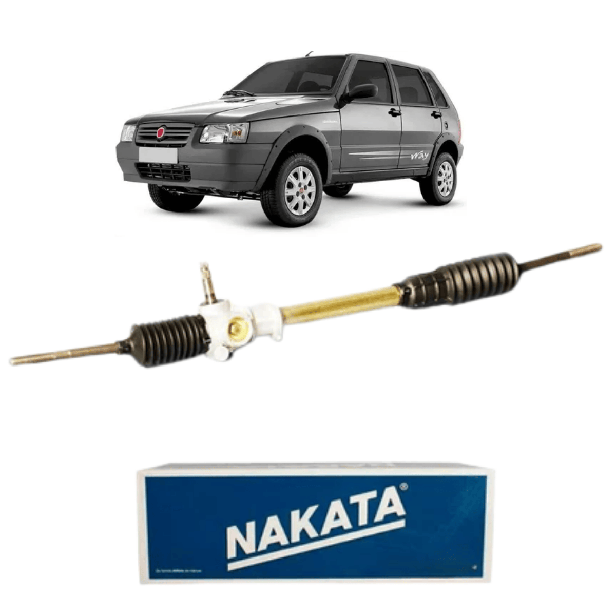 Caixa Direção Mecânica  Uno Mille 92/2014 Sem Pino - NCD10136 Nakata