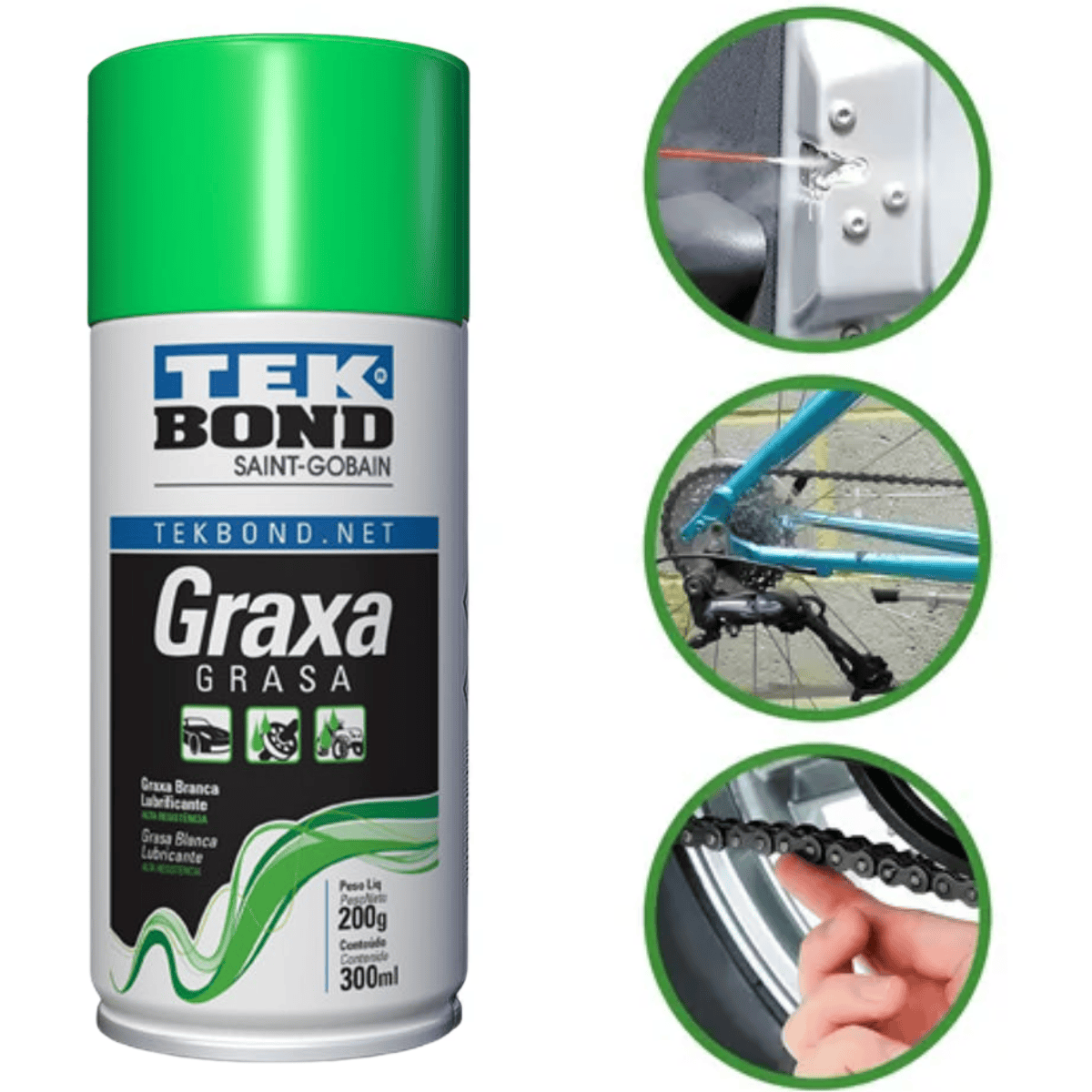 Graxa Branca Spray Tekspray 200g/300ml - Tekbond