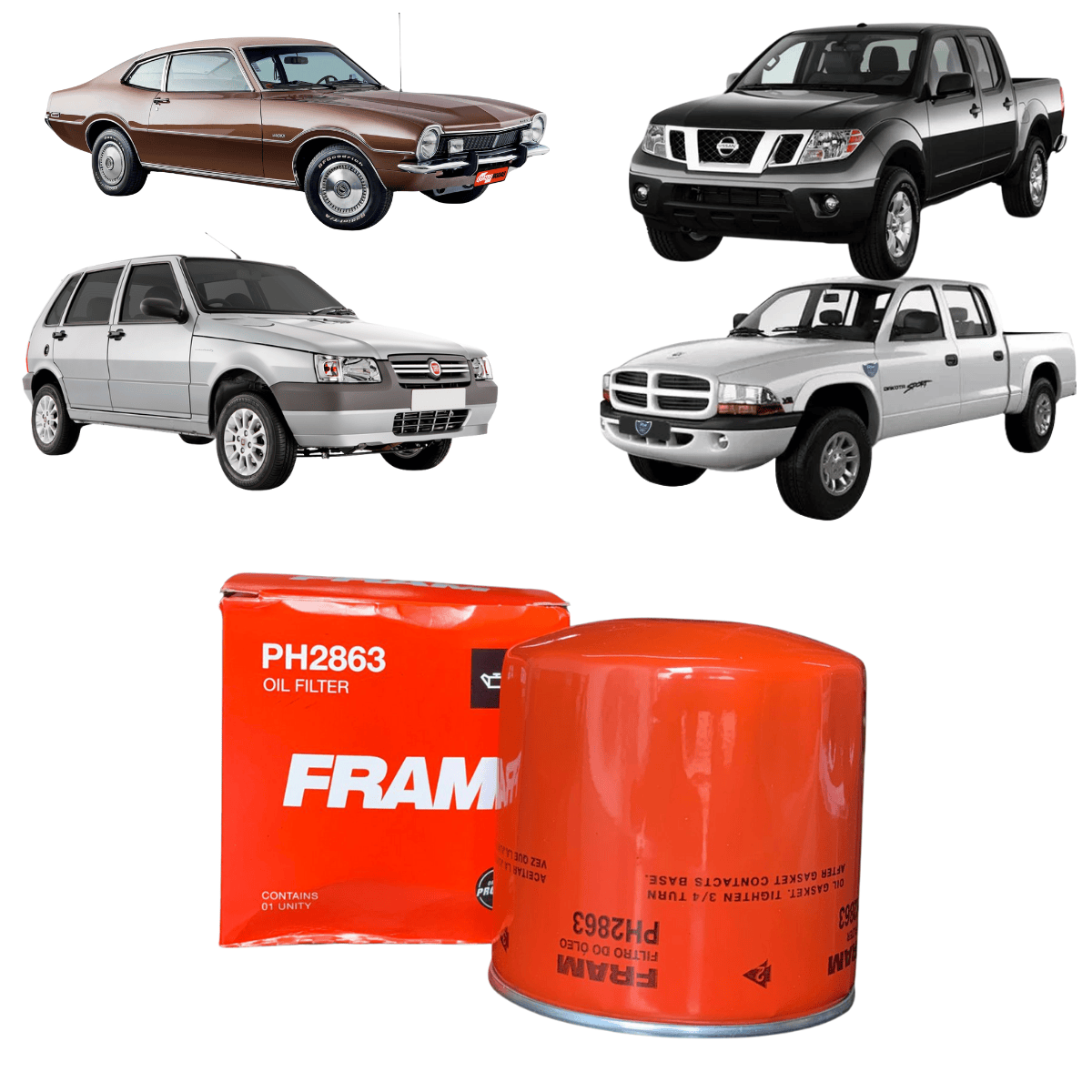 Filtro Óleo Ford Audi Fiat Chrysler Dodge -  PH2863 Fram