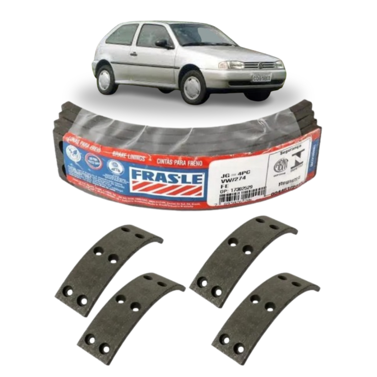 Lona de Freio Traseira Gol Voyage Saveiro - VW274 Frasle