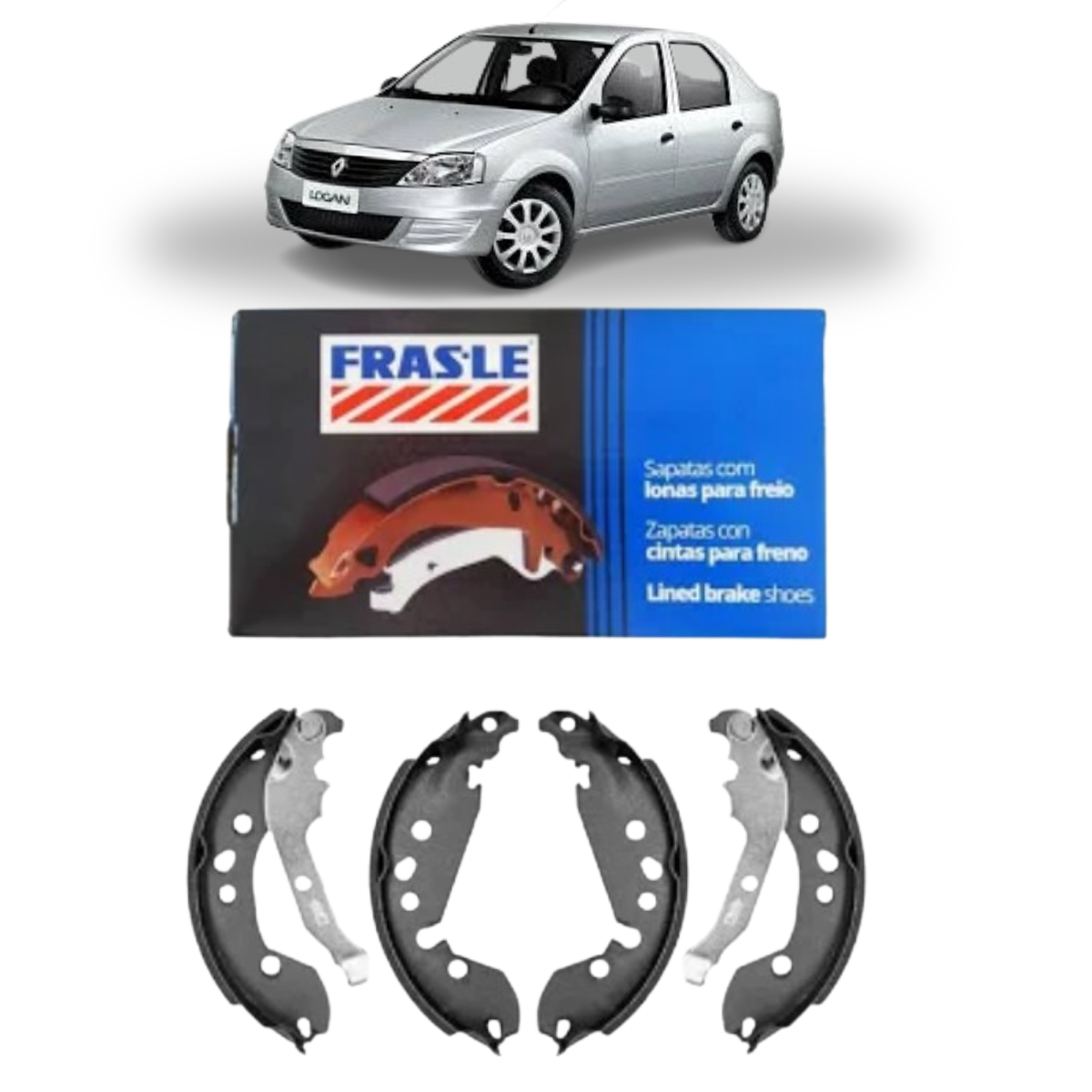 Sapata de Freio Traseira Kwid Logan Sandero - RN446CPA Frasle